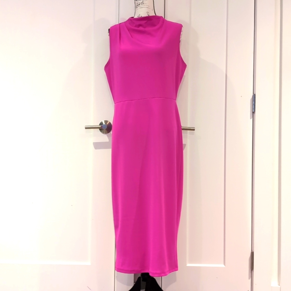 NEW fuchsia midi-dress